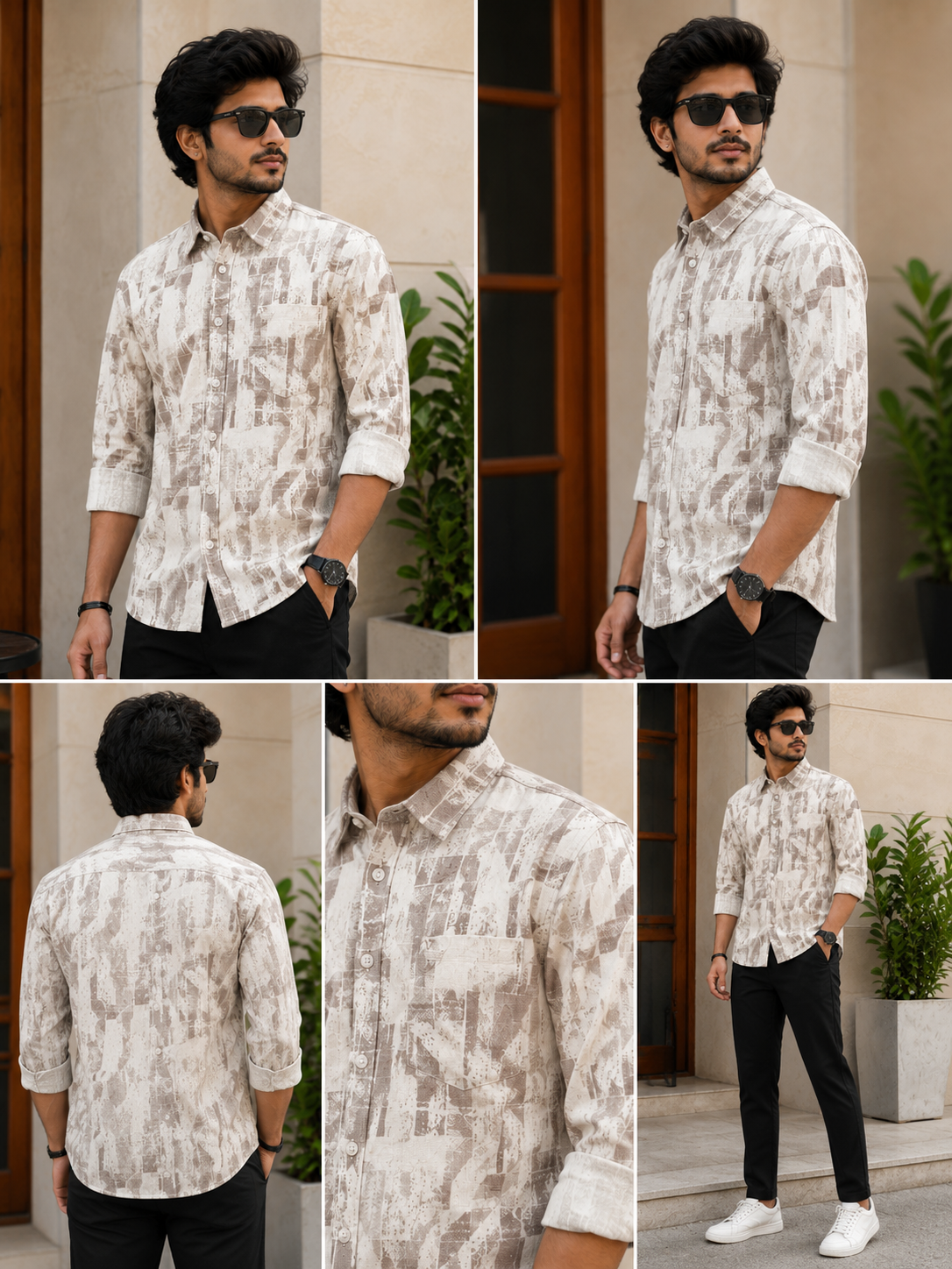 Classic Floral Print Casual Shirt L