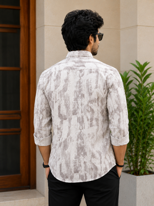 Classic Floral Print Casual Shirt L