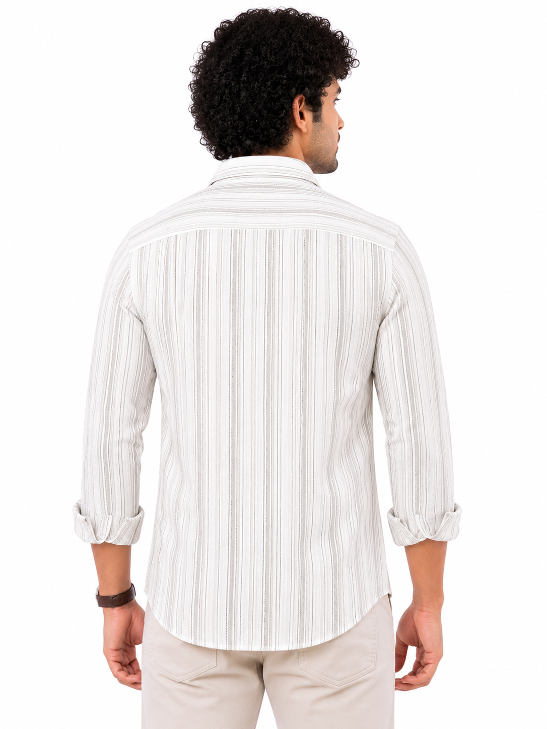 men's shirt a white striped pattern