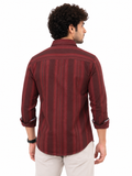 Sport checkered casual Red shirt featuring a spread collar